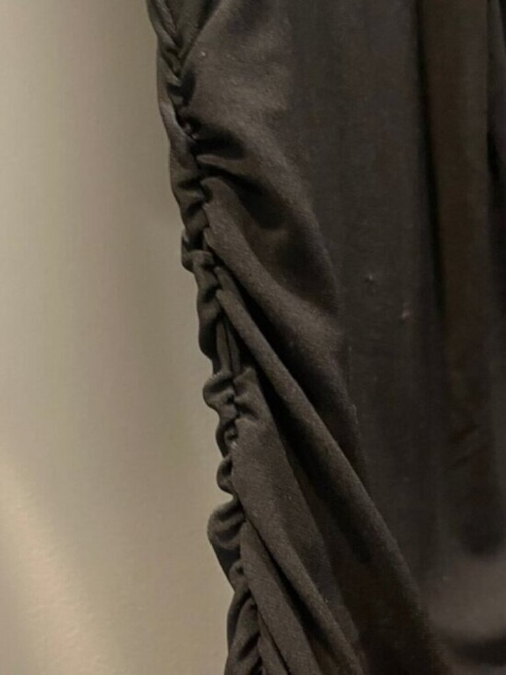 Cache Y2K Black Ruched Long Sleeve Gold Zip Dress Size M - Picture 7 of 10